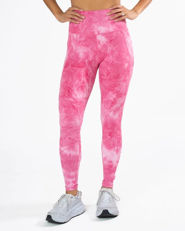 Yoga Pants for Stress-Free Movement -Lux Pace Leggings (26 in.) - Hibiscus Tie Dye