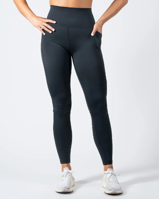 Yoga Pants with 4-Way Stretch -Lux Pace Leggings (Multi-Lengths) - Black