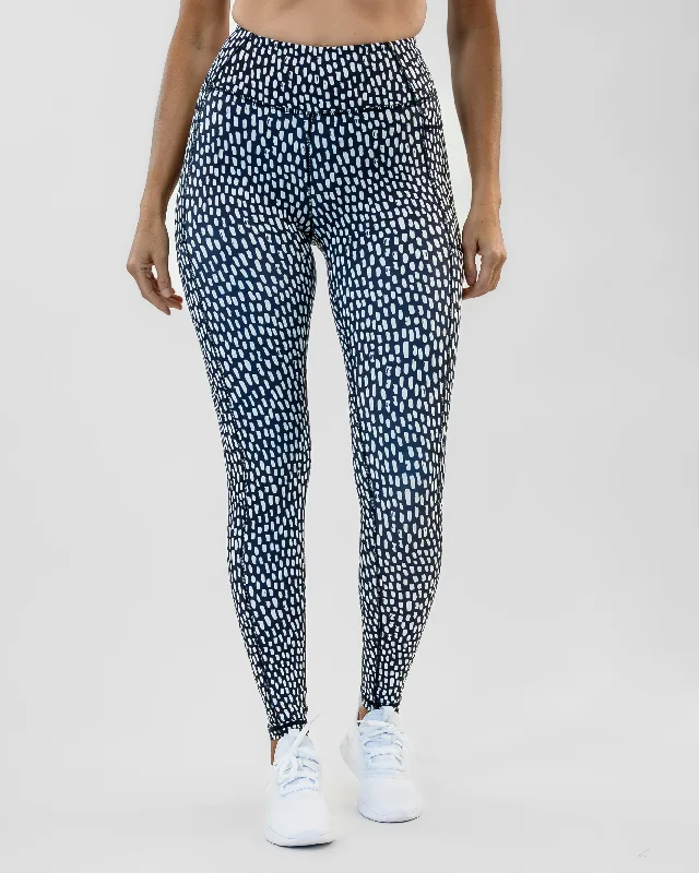 High-Waisted Yoga Pants for Better Posture -Lux Pocket Pants - Lucky Spots (Black & Jet Stream) - FINAL SALE