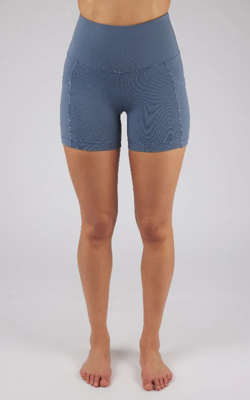 Yoga Shorts for Fitness and Recovery -Lux Tribeca 5" High Waist Side Pocket Bike Short