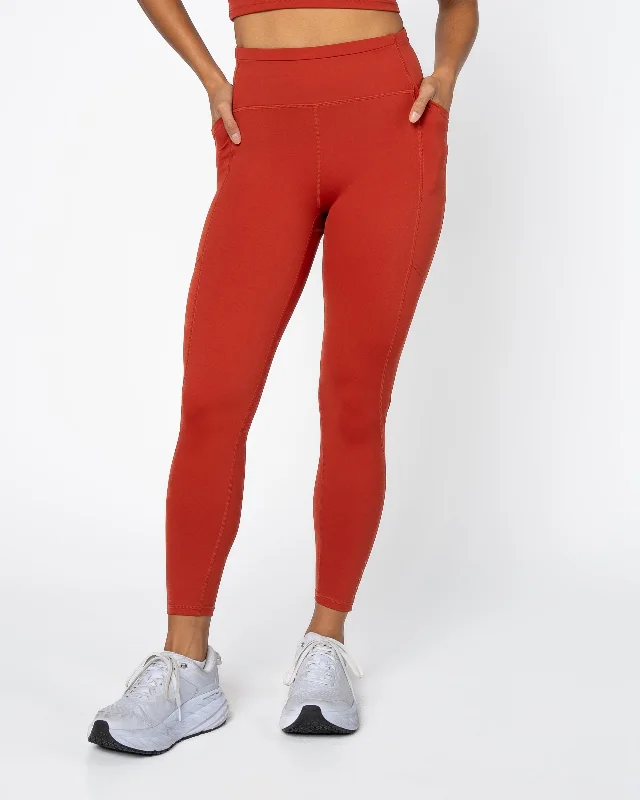 Comfortable Compression Yoga Pants for Women -Lux Ultra 7/8 Leggings - Cayenne