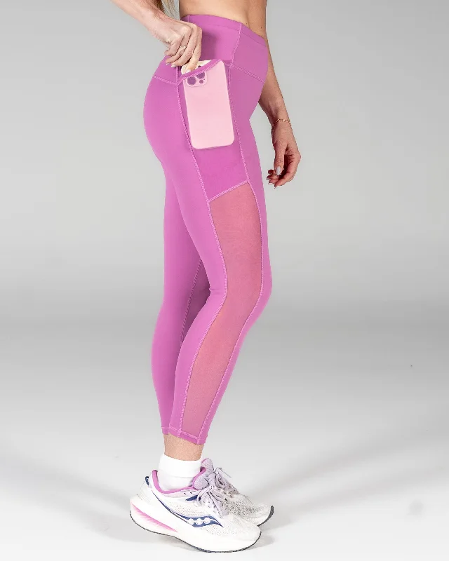 Yoga Pants for Intense Practice -Lux Ultra Mesh 7/8 Leggings - Fuchsia