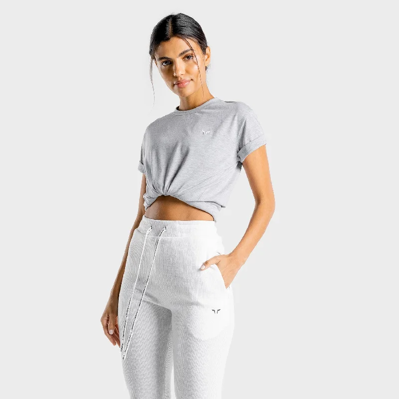 Yoga Tops for Comfort During Intense Workouts -Luxe Oversize Tee - Marl