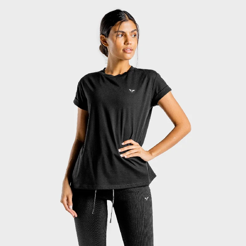 Versatile Yoga Tops for All Types of Yoga -Luxe Oversize Tee - Onyx