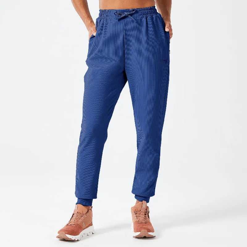 Best Yoga Pants for Women -Luxe Ribbed Joggers - Estate Blue