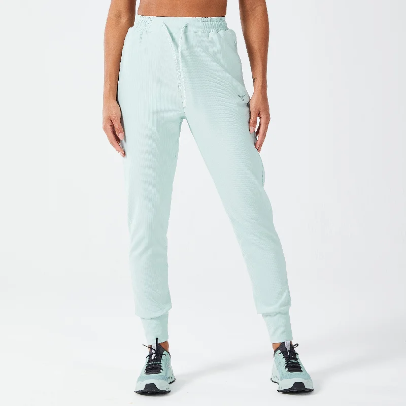 Full Waist Yoga Pants for Yoga -Luxe Ribbed Joggers - Surf Spray