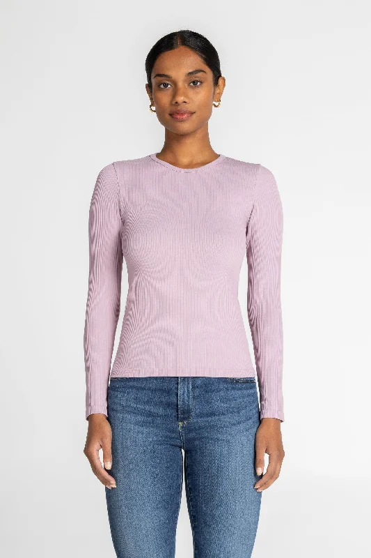 Yoga Tops for Relaxed Practice -Luxe Ribbed Long Sleeve Top