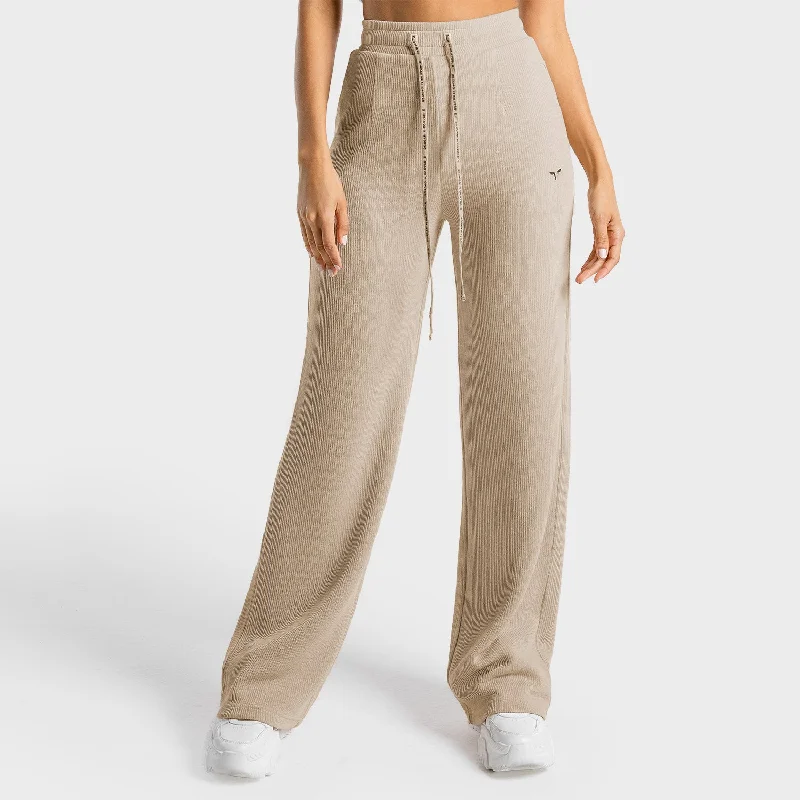 Yoga Pants for Maximum Movement -Luxe Wide Leg Pants - Stone