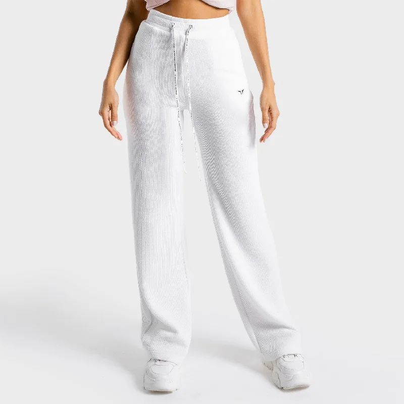 Supportive and Comfortable Yoga Pants -Luxe Wide Leg Pants - White