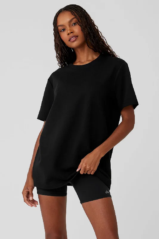 Premium Yoga Tops for Women -Chill Short Sleeve - Black