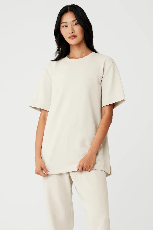 Women's Yoga Tops for Easy Flexibility -Chill Short Sleeve - Bone
