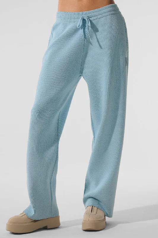 Sports Yoga Pants for Women -Scholar Straight Leg Sweatpant - Celestial Blue Heather