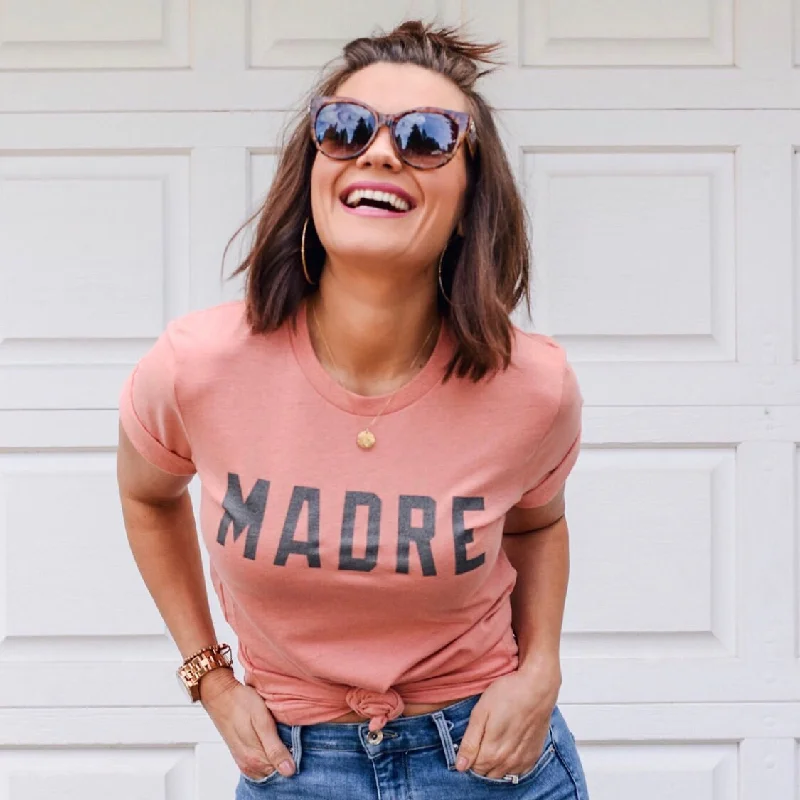 Yoga Tops for Supportive Fit and Flexibility -Madre Tee • Spring Coral