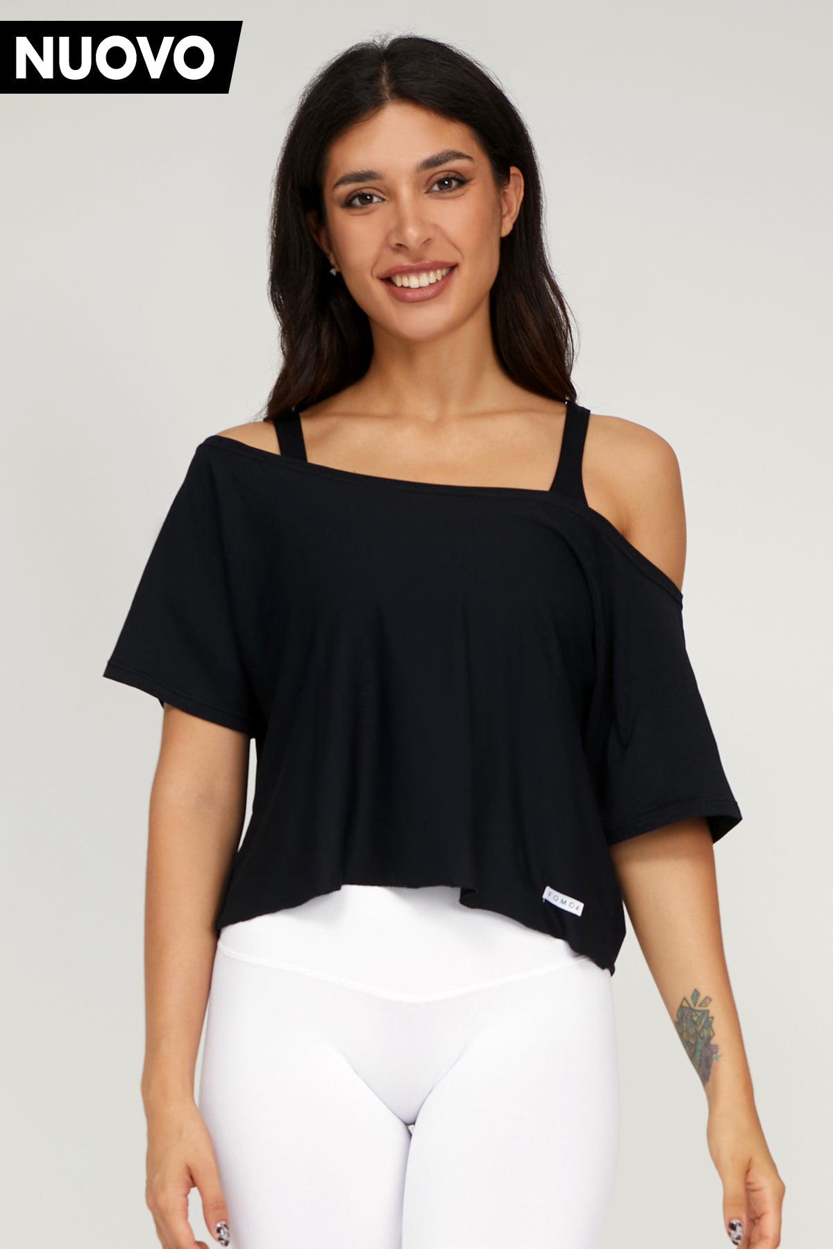 Versatile Yoga Tops for Gym and Studio Use -Maglia Dance Crop Nero