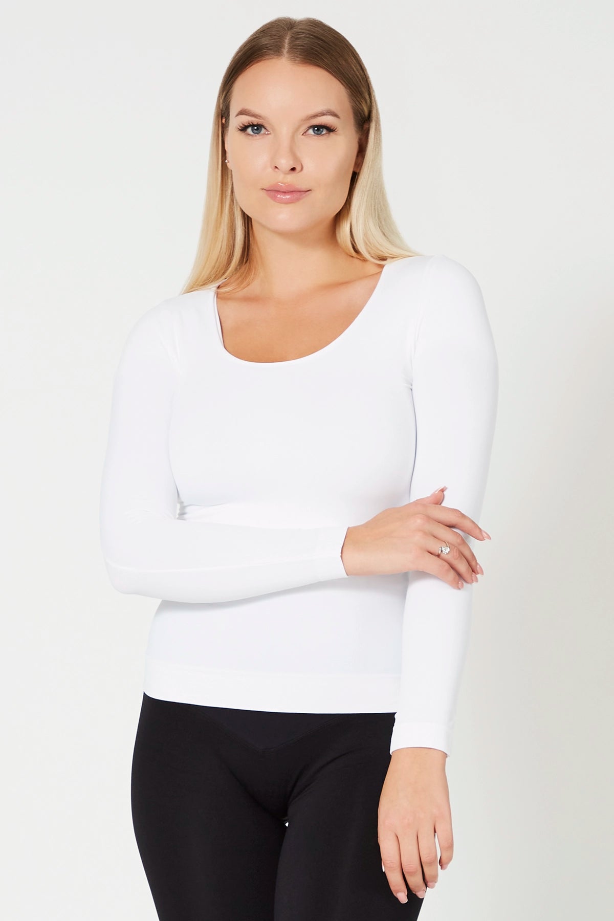 Women's Yoga Tops for Outdoor Activities -Maglia Manica Lunga Snellente Bianco 2.0