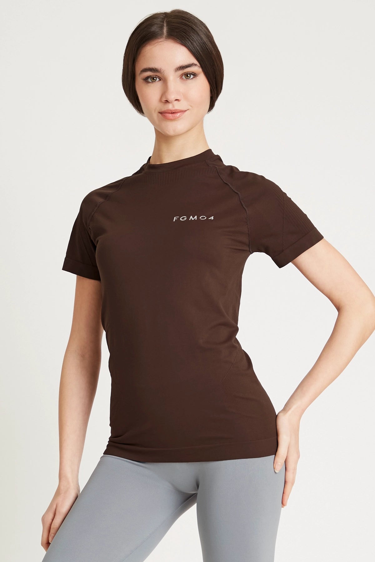 Yoga Tops with Athletic Fit -Maglia Run Cioccolato