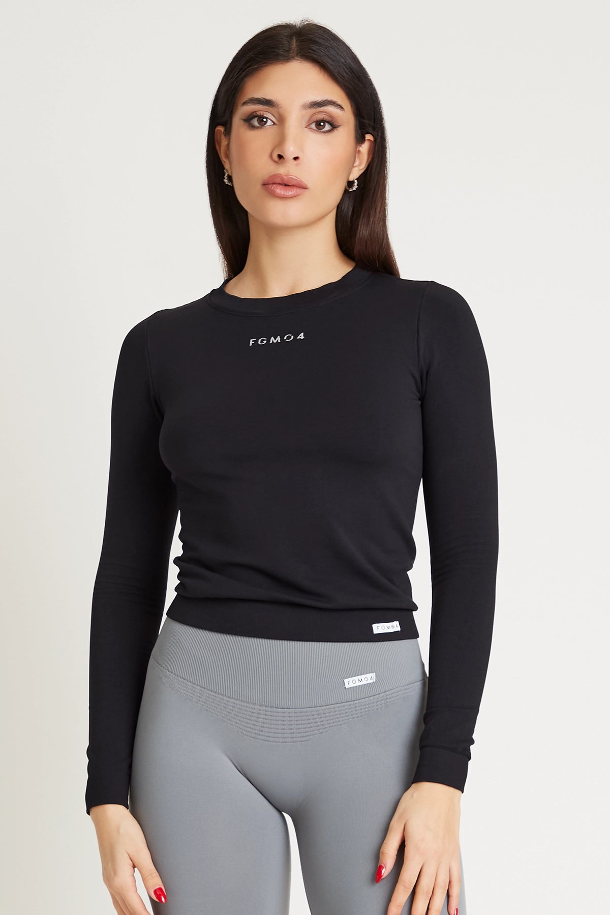 Yoga Tops for Running and Stretching -Maglia Slim Nero