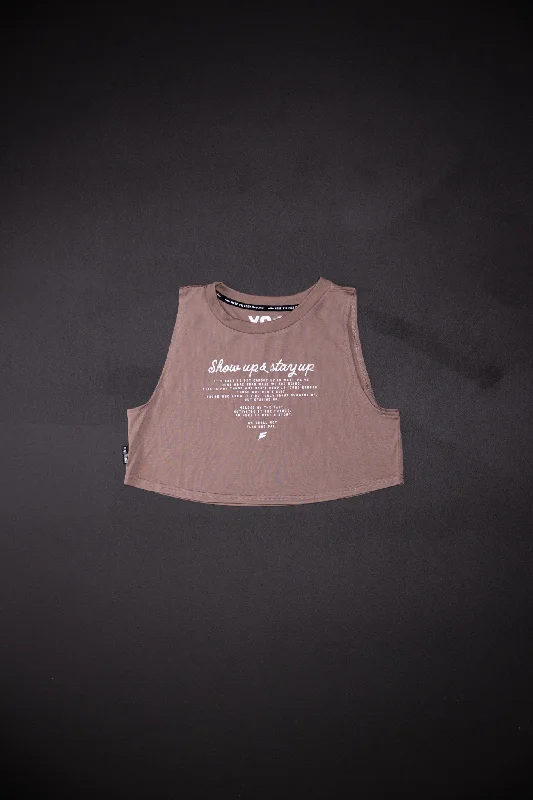 Long Sleeve Yoga Tops for Cold Weather -MAKE HISTORY CROP TANK - EARTH