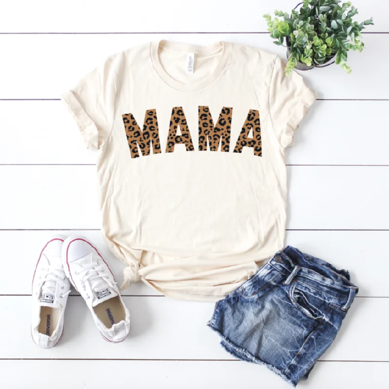 Crop Yoga Tops for Women -MAMA Cheetah • Cream Tee