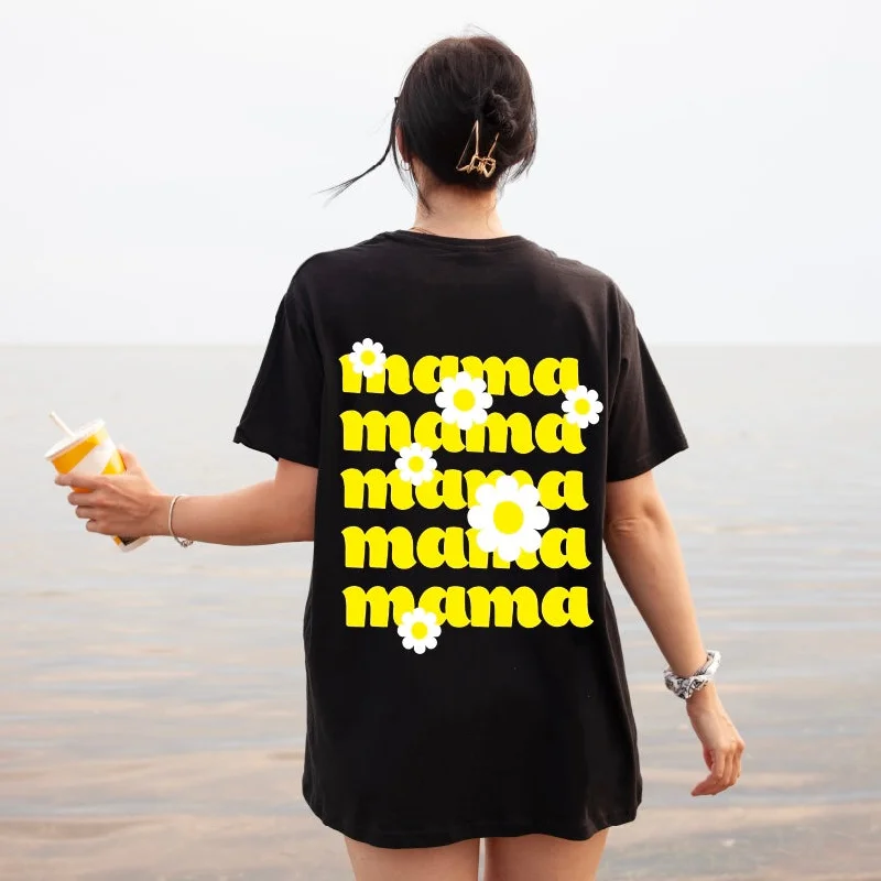 Yoga Tops for Flexibility and Relaxation -Mama Daisy • Black Tee