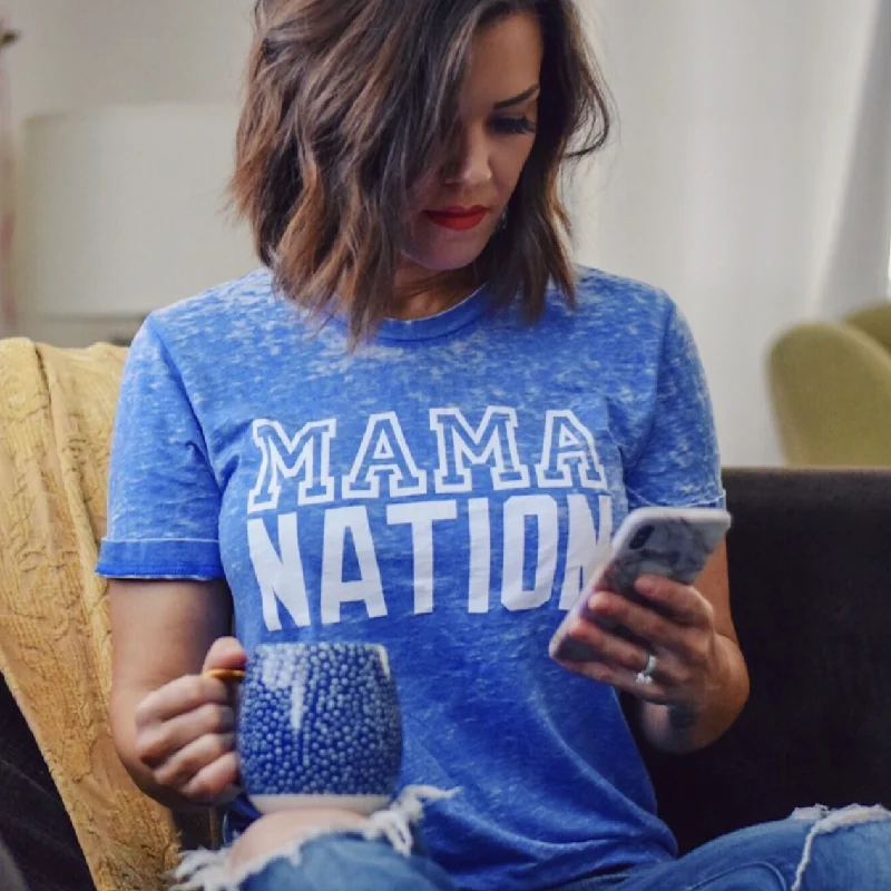 Yoga Tops for Long Poses and Relaxation -Mama Nation • Royal Acid Tee