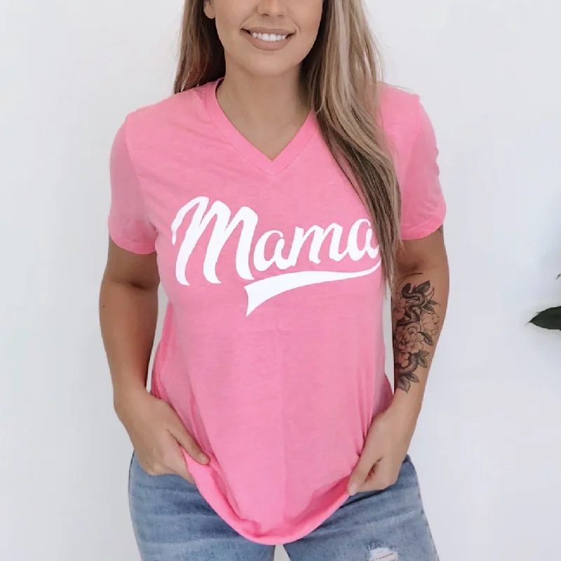 Loose Yoga Tops for Relaxation -Mama Neon Pink