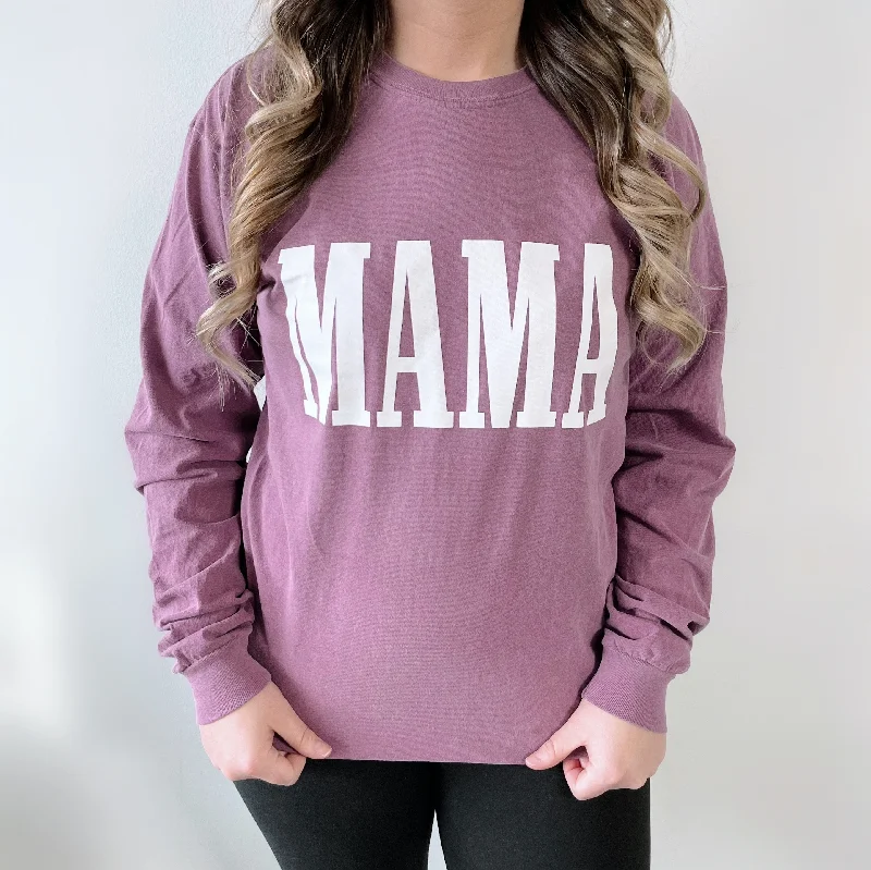 Women's Yoga Tops for Deep Stretching -MAMA • Plum Long Sleeve