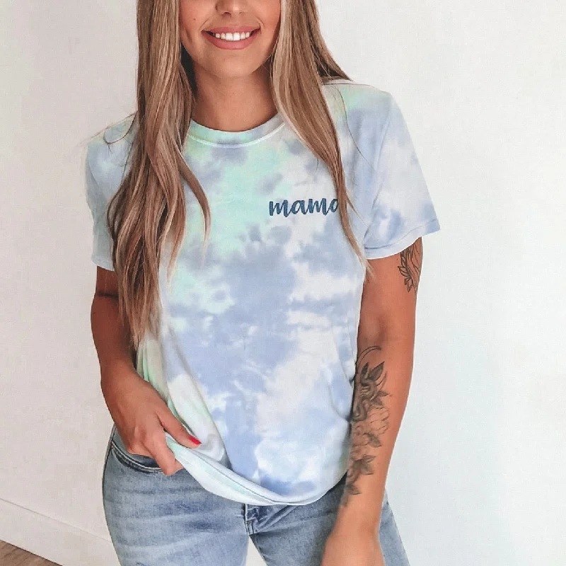 Yoga Tops for Mobility and Flexibility -Mama Script • Green Tie-Dye