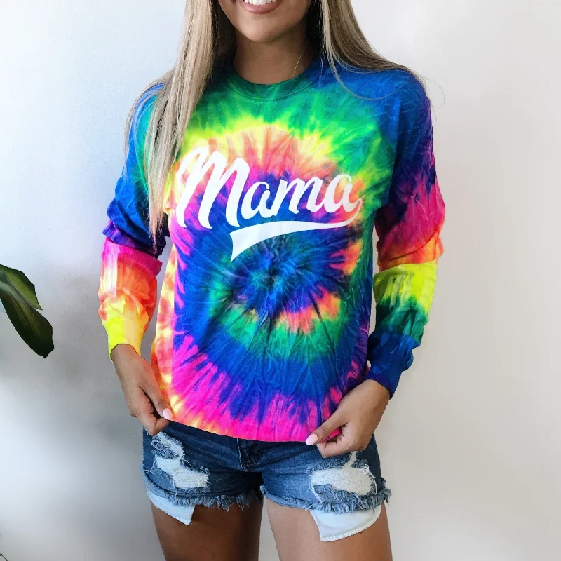 Seamless Yoga Tops for Flexibility -Mama Sporty • Longsleeve Tie-Dye