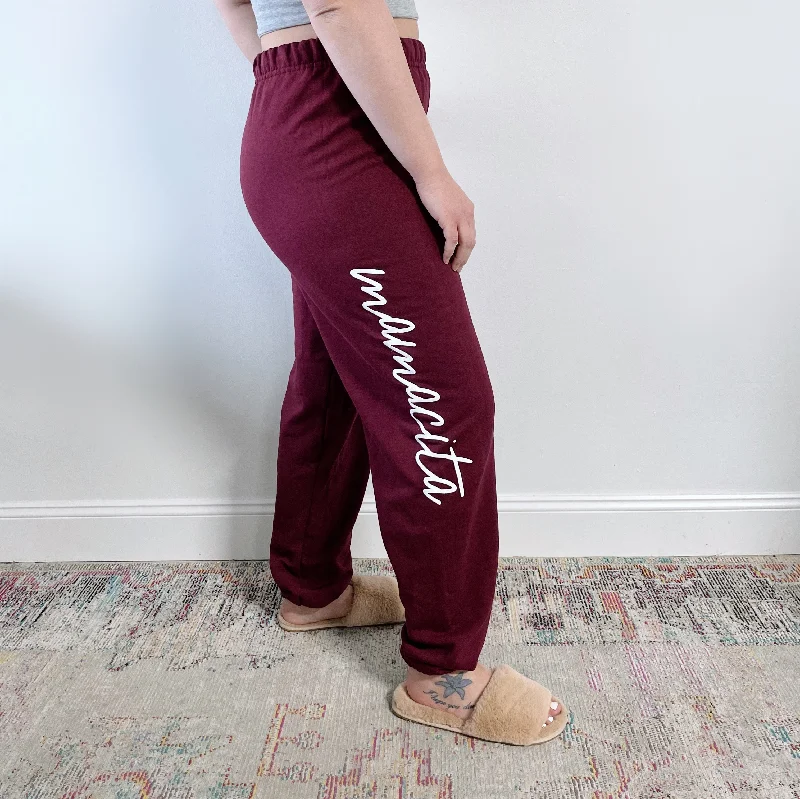 Best Yoga Pants for Women -Mamacita Sweats • Maroon