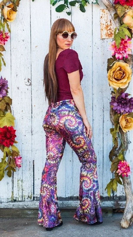 Yoga Pants for Comfort and Support -Maple Tie Dye Swirl Velvet Slim Bells
