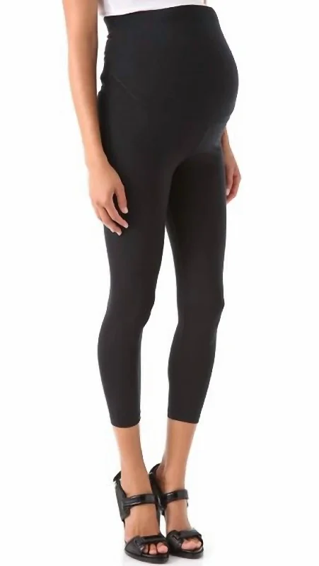 Yoga Shorts for Comfortable Daily Use -Maternity Cropped Leggings In Navy