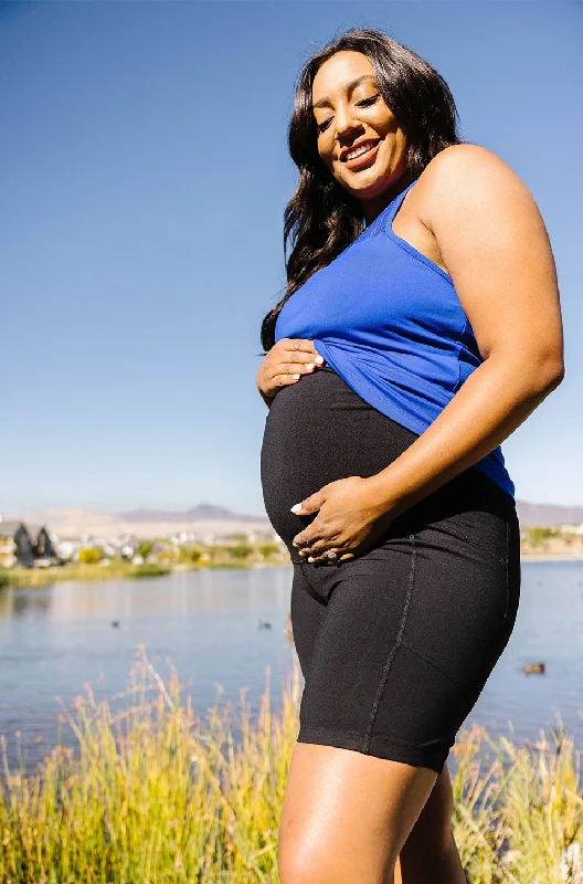 Comfortable Yoga Shorts for Stretching and Poses -Maternity Deep Pocket Shorts