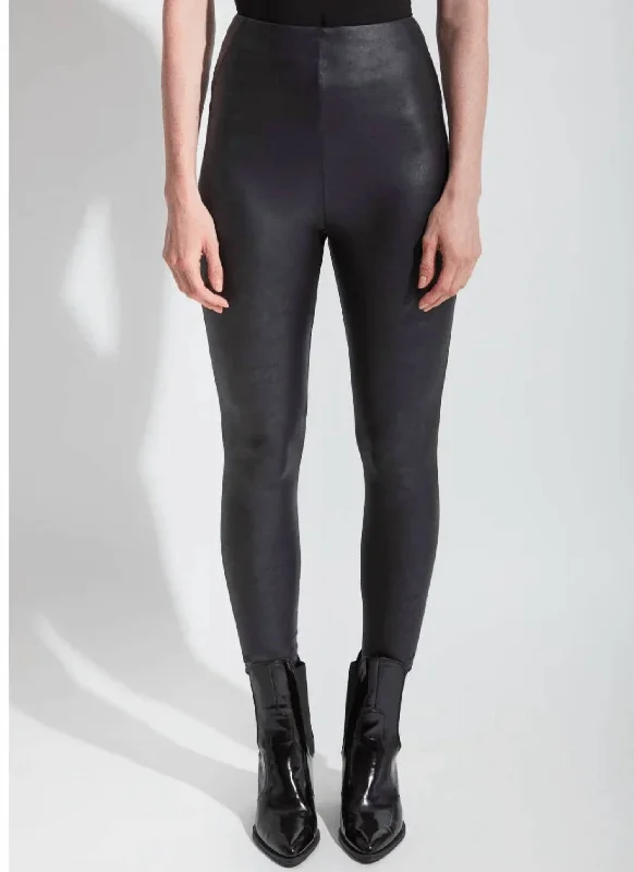 Compression Yoga Shorts for Women -Matilda Foil Legging In Black