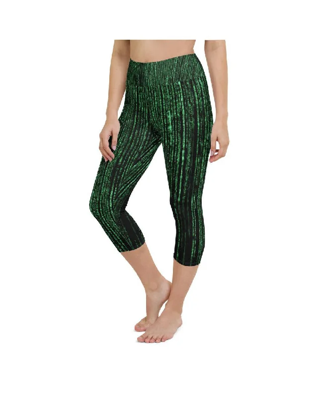Yoga Pants with High Waist -Matrix Inspired Yoga Capris