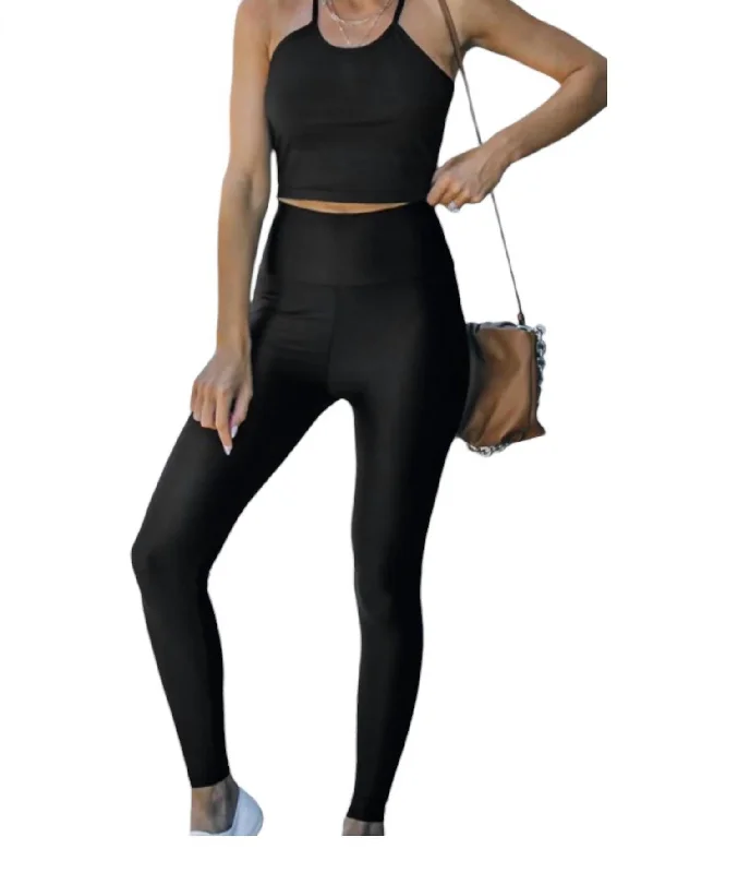 High Compression Yoga Shorts -Matte Leggings In Black
