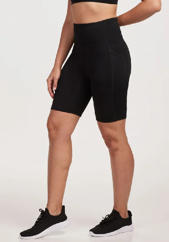 Soft Yoga Shorts for All Day Wear -MERINO FLEX™ Dani Bike Shorts - Black