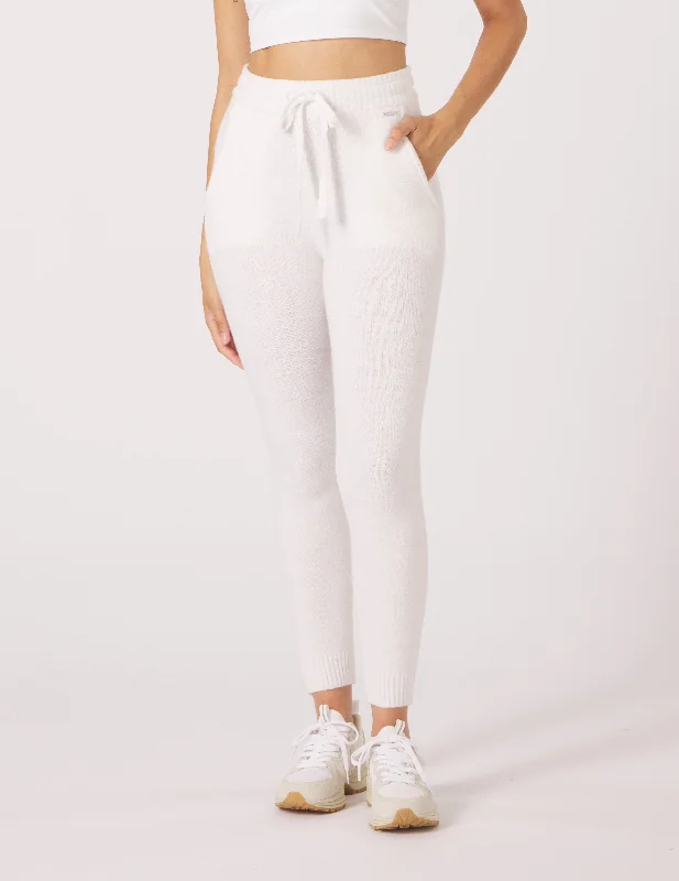Yoga Pants for All Body Types -Merino Jogger: White