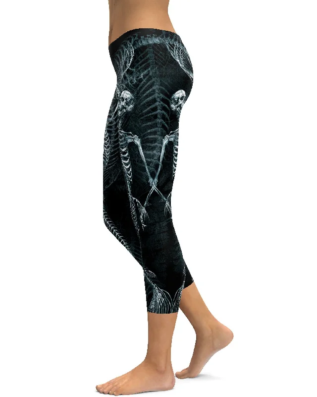 Quick Dry Yoga Pants -Mermaid Skeleton Capris