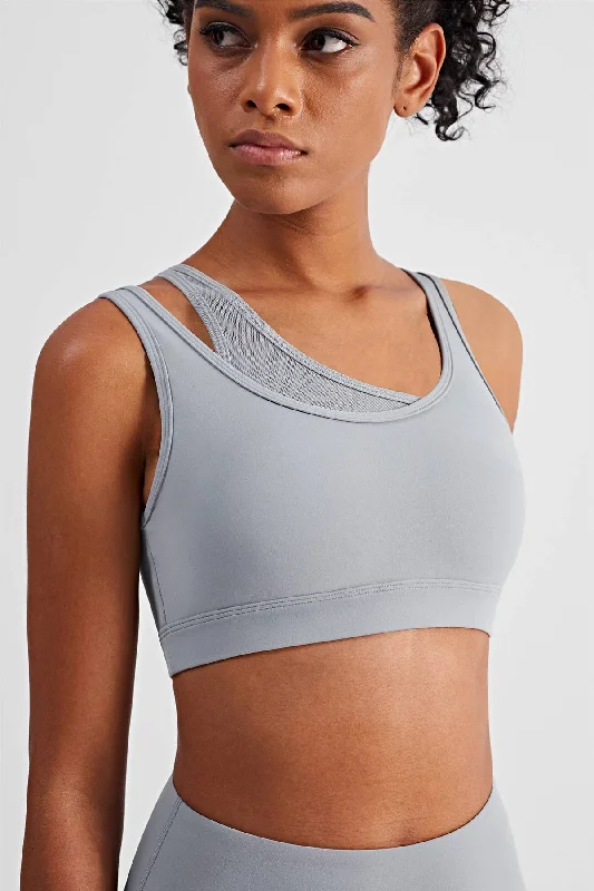 Yoga Bar for Better Performance -Mesh Insert Sports Bra Light Support