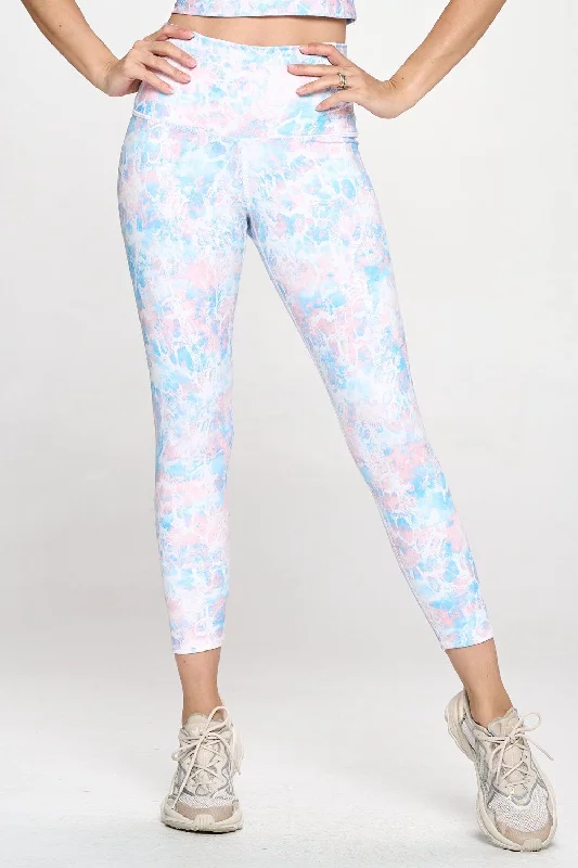 Yoga Pants for Deep Flexibility -Mia - Cotton Candy Snake 7/8 Legging (High-Waist)