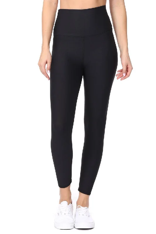 Yoga Pants for Yoga and Fitness -Mia - Solid Black - 7/8 Middi Compression Legging (High-Waist) Yoga Pants for Yoga and Fitness -Mia - Solid Black - 7/8 Middi Compression Legging (High-Waist)