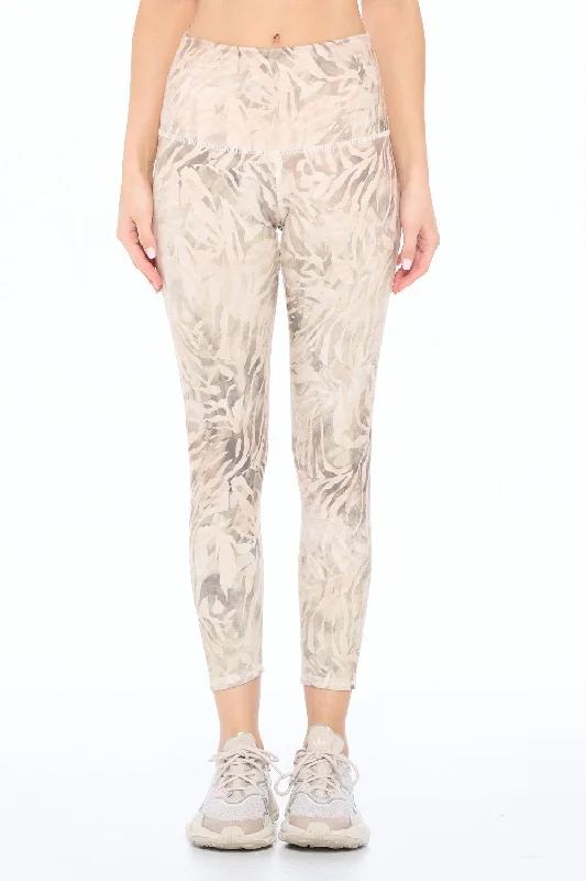 Yoga Pants for Balanced Practice -Mia - Rainforest Zebra 7/8 Legging (High-Waist)
