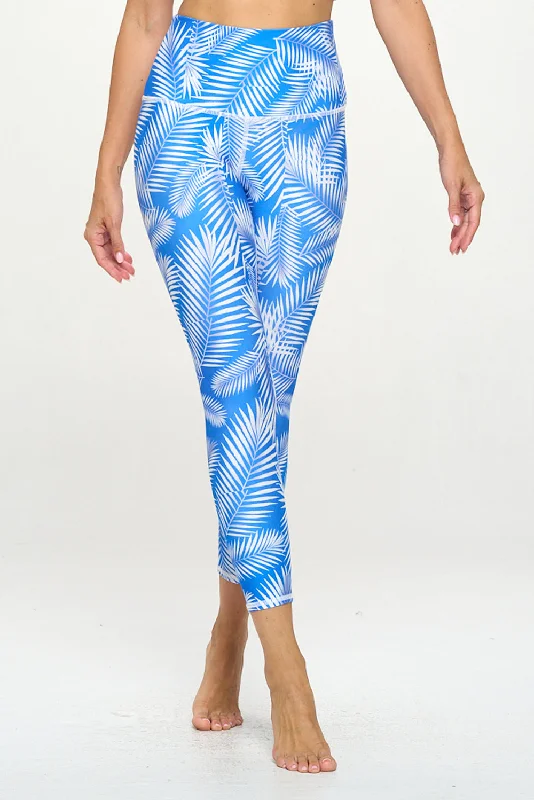 Yoga Pants for All Body Types -Mia - Tropical Palms - 7/8 Legging (High-Waist) - LIMITED EDITION Yoga Pants for All Body Types -Mia - Tropical Palms - 7/8 Legging (High-Waist) - LIMITED EDITION