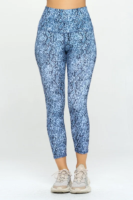Best Yoga Pants for Deep Poses -Mia - Two Tone Blue Snake Skin 7/8 Legging (High-Waist) - LIMITED EDITION Best Yoga Pants for Deep Poses -Mia - Two Tone Blue Snake Skin 7/8 Legging (High-Waist) - LIMITED EDITION