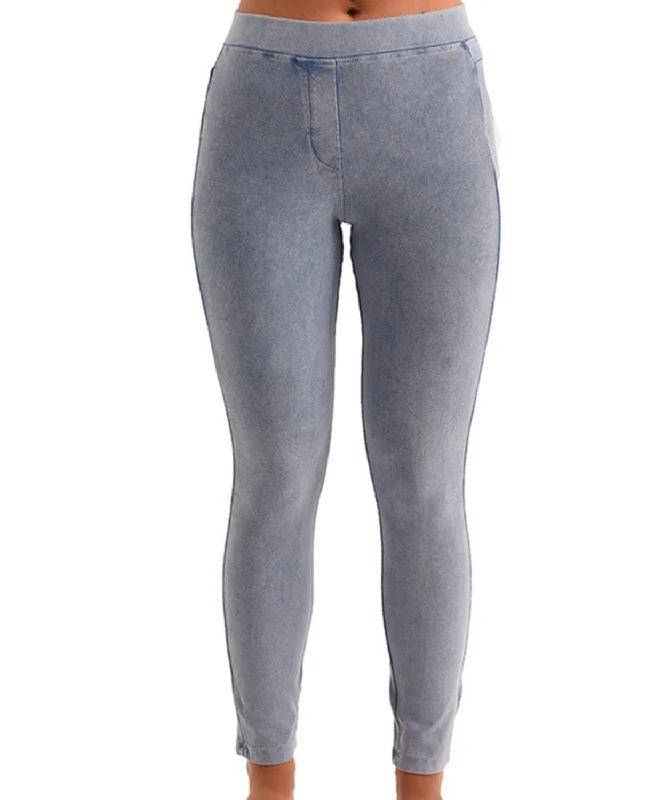 Yoga Shorts for Strengthening and Flexibility -Mid Rise Jegging In Light Blue