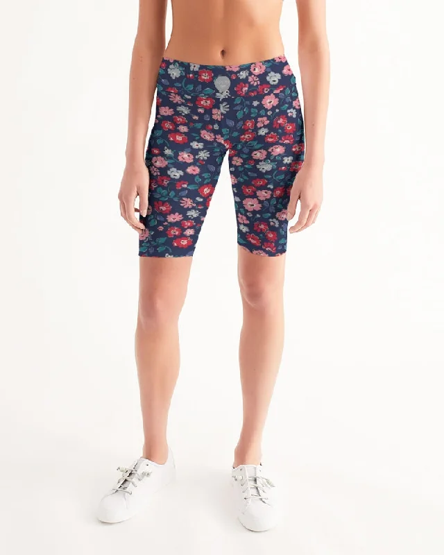 High-Waisted Yoga Shorts for High Support -Midnight blue pretty glance. Women's All-Over Print Mid-Rise Bike Shorts High-Waisted Yoga Shorts for High Support -Midnight blue pretty glance. Women's All-Over Print Mid-Rise Bike Shorts