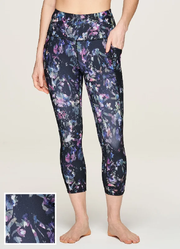 Yoga Pants for Outdoor Activities -Midnight Garden Super Soft Capri