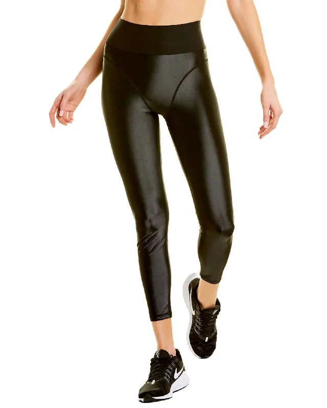 Yoga Shorts for All-Day Comfort -Midnight Shine 7/8 Legging In Black