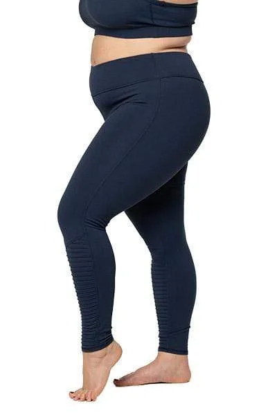 Full Fit Yoga Pants for All Practices -Minx Moto Legging, Raw Denim (Threads 4 Thought) Full Fit Yoga Pants for All Practices -Minx Moto Legging, Raw Denim (Threads 4 Thought)